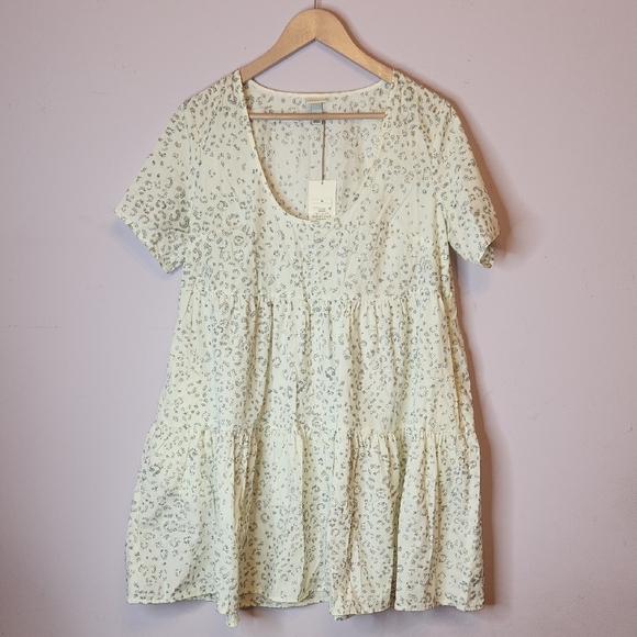 A NEW DAY Peasant Babydoll Dress Animal Leopard Print Tiered, size M - Picture 2 of 9